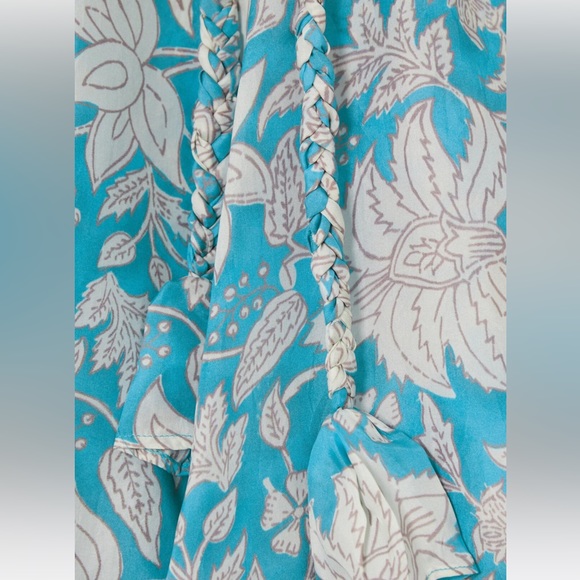 Hannah Artwear Gaia Belted Ruffle Floral Print Silk Dress - Picture 3 of 6